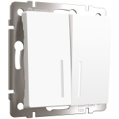 Выключатель 2-клавишный проходной с подсветкой Werkel белый матовый W1122161