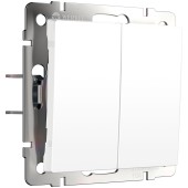 Выключатель 2-клавишный с самовозвратом Werkel белый матовый W1122461