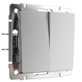 Перекрестный выключатель 2-клавишный Werkel серебряный W1123008