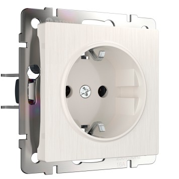 Розетка с заземлением Werkel перламутровый рифленый W1171013