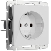 Розетка с заземлением Werkel белый акрил W1171041