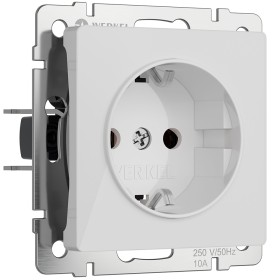 Розетка с заземлением Werkel белый акрил W1171041