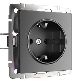 Розетка с заземлением Werkel графит матовый W1171064