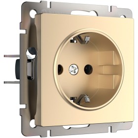 Розетка с заземлением и шторками Werkel шампань W1171111