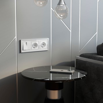 Розетка с заземлением и шторками Werkel белый акрил W1171141-1