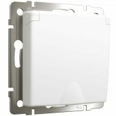 Розетка с заземлением и шторками c крышкой Werkel белый матовый W1171261