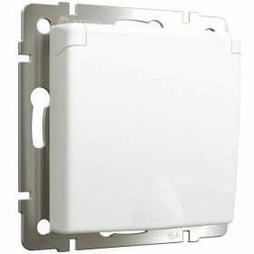 Розетка с заземлением и шторками c крышкой Werkel белый матовый W1171261