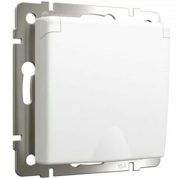 Розетка с заземлением и шторками c крышкой Werkel белый матовый W1171261