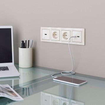 Розетка с заземлением Werkel слоновая кость W1171303-10