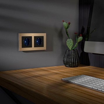 Розетка с подсветкой Werkel черный матовый W1171408-2