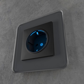 Розетка с подсветкой Werkel черный матовый W1171408-6