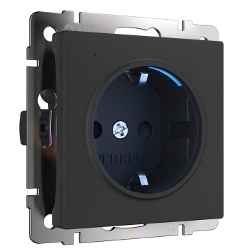Розетка с подсветкой Werkel черный матовый W1171408