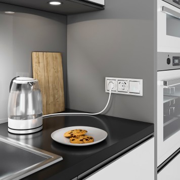 Розетка с заземлением, шторками и USBх2 Werkel белый W1171501-10