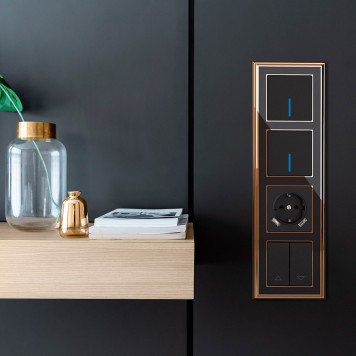 Розетка с заземлением, шторками и USBх2 Werkel черный матовый W1171508-1