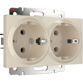 Розетка двойная с заземлением Werkel слоновая кость W1172003