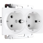 Розетка двойная с заземлением Werkel белый матовый W1172061