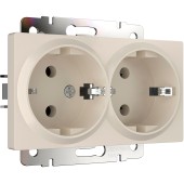Розетка двойная с заземлением Werkel айвори матовый W1172062