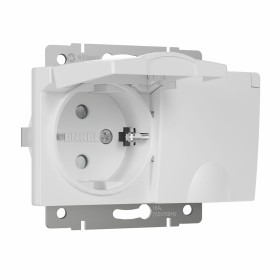 Розетка двойная влагозащищенная с заземлением, защитными крышками и шторками Werkel белый W1172201
