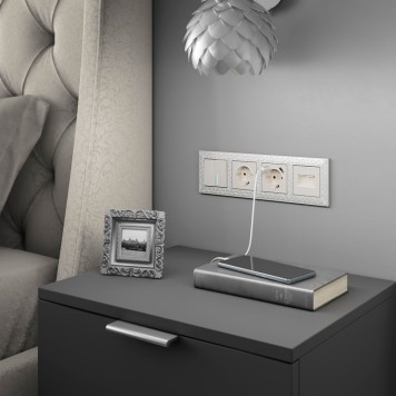 Накладка для розетки USB Werkel перламутровый рифленый W1179513-1