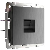 Розетка компьютерная Werkel Ethernet RJ-45 графит рифленый W1181004