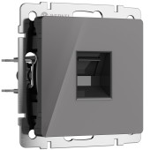 Розетка компьютерная Werkel Ethernet RJ-45 графит акрил W1181044