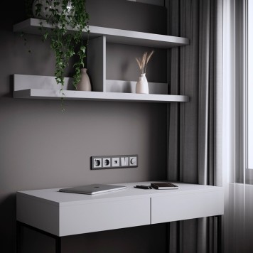 Розетка компьютерная Werkel Ethernet RJ-45 серебряный матовый W1181065-3