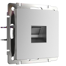 Розетка компьютерная Werkel Ethernet RJ-45 серебряный матовый W1181065