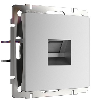 Розетка компьютерная Werkel Ethernet RJ-45 серебряный матовый W1181065