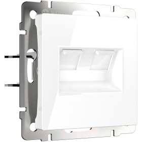 Розетка компьютерная двойная Werkel Ethernet RJ-45 белый W1181101