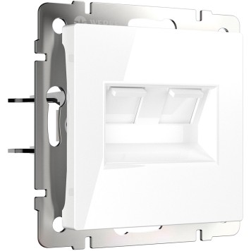 Розетка компьютерная двойная Werkel Ethernet RJ-45 белый W1181101