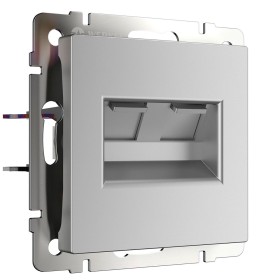 Розетка компьютерная двойная Werkel Ethernet RJ-45 серебряный W1181106