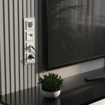 Розетка компьютерная двойная Werkel Ethernet RJ-45 белый матовый W1181161-2