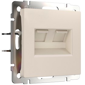 Розетка компьютерная двойная Werkel Ethernet RJ-45 айвори матовый W1181162