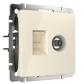 Розетка Werkel ТВ+Ethernet RJ-45 слоновая кость W1181303