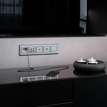 ТВ-розетка оконечная Werkel серебряный рифленый W1183009-1