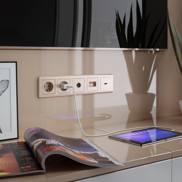 ТВ-розетка оконечная Werkel шампань рифленый W1183010-2