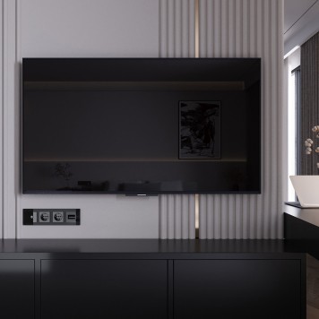 ТВ-розетка оконечная Werkel черный акрил W1183048-1