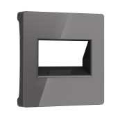 Накладка для двойной розетки Werkel Еthernet RJ-45 графит акрил W1191144