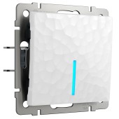 Выключатель 1-клавишный с подсветкой Werkel Hammer белый W1210101