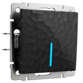 Выключатель 1-клавишный с подсветкой Werkel Hammer черный W1210108