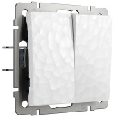 Выключатель 2-клавишный Werkel Hammer белый W1220001