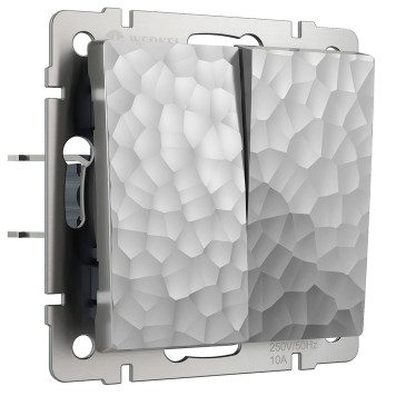 Выключатель 2-клавишный Werkel Hammer серебряный W1220006