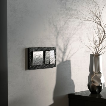 Выключатель 2-клавишный проходной Werkel Hammer серебряный W1222006-2