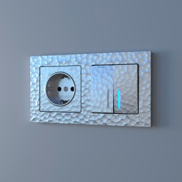 Розетка с заземлением Werkel Hammer серебряный W1271006-7