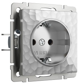 Розетка с заземлением Werkel Hammer серебряный W1271006