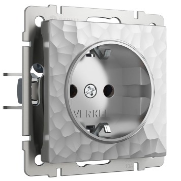 Розетка с заземлением Werkel Hammer серебряный W1271006