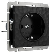 Розетка с заземлением и шторками Werkel Hammer черный W1271108