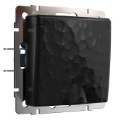 Розетка с заземлением, крышкой и шторками Werkel Hammer черный W1271208