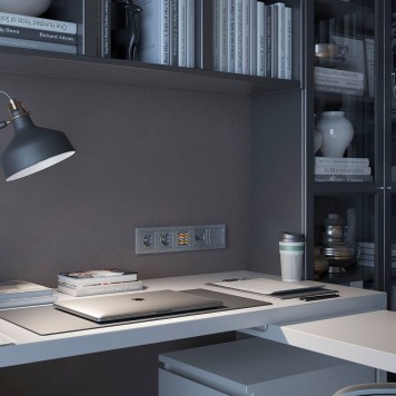 Накладка для двойной розетки Werkel Еthernet RJ-45 Hammer серебряный W1291106-1