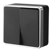 Выключатель 2-клавишный Werkel Gallant черный/хром W5020035